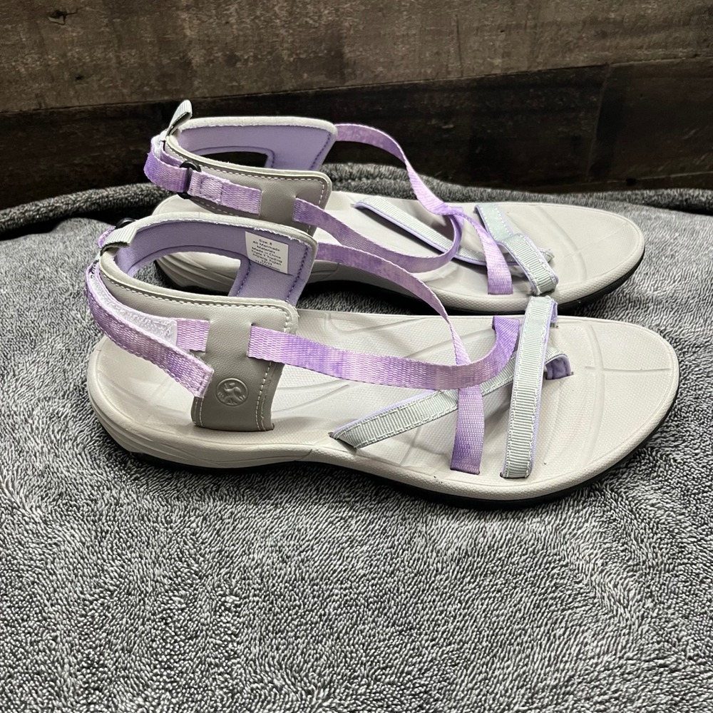 Northside Womens Strappy Sport Sandals Grey Purple Outdoor Hiking Shoes Size 8